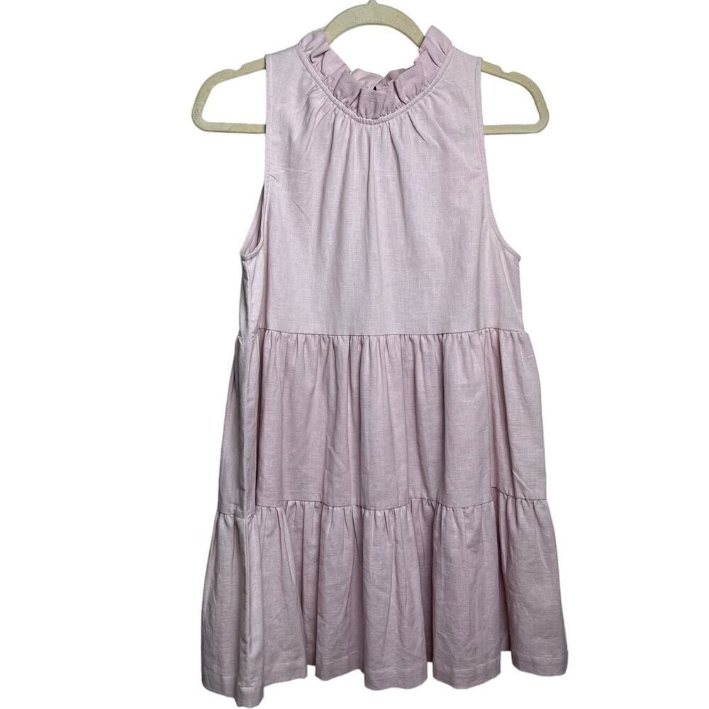 Beau & Ro Pink Halter Cotton Mini Dress Sz. S